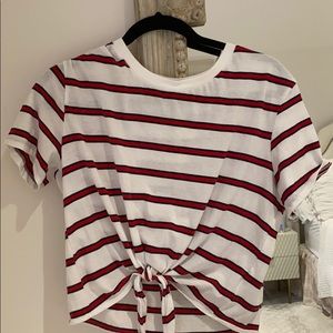 Striped red white and blue tee